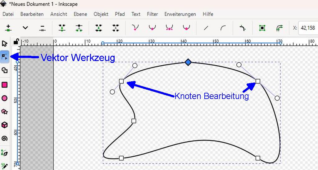 Bild Inkscape Knotenbearbeitung