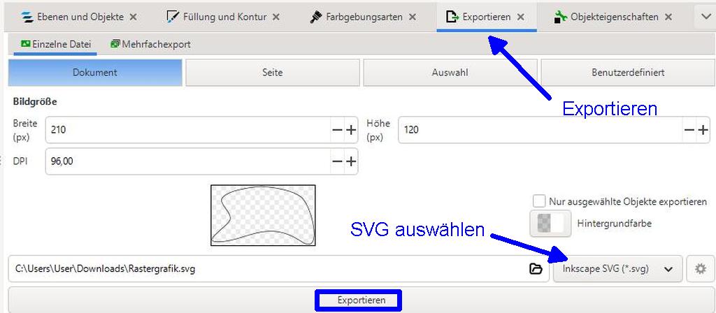 Bild Inkscape Export